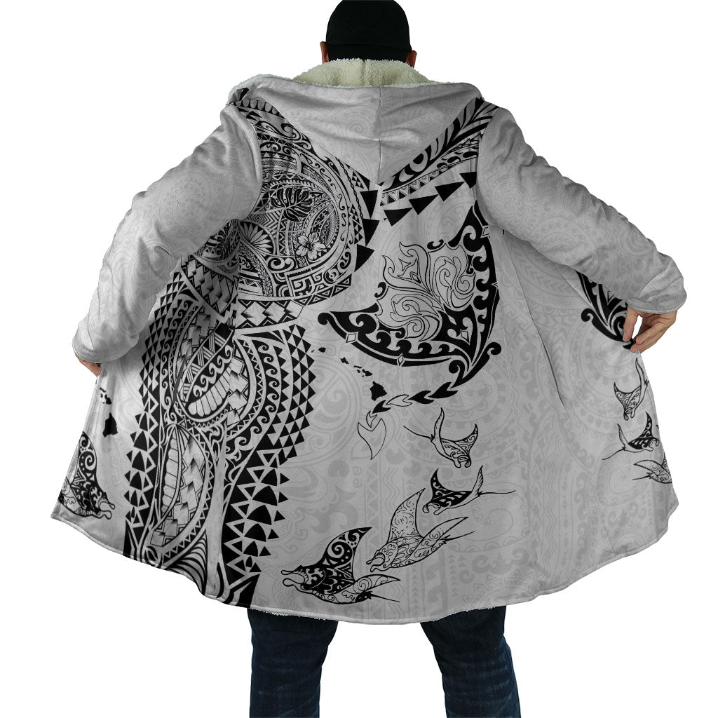Hawaiian Manta Ray Tribal Cloak Polynesian Art Motifs White Color