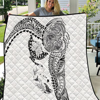 Hawaiian Manta Ray Tribal Quilt Polynesian Art Motifs White Color