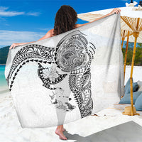 Hawaiian Manta Ray Tribal Sarong Polynesian Art Motifs White Color