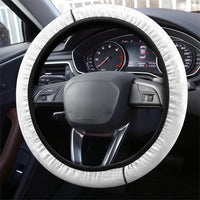 Hawaiian Manta Ray Tribal Steering Wheel Cover Polynesian Art Motifs White Color