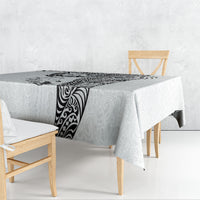 Hawaiian Manta Ray Tribal Tablecloth Polynesian Art Motifs White Color
