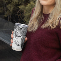 Hawaiian Manta Ray Tribal Tumbler Cup Polynesian Art Motifs White Color