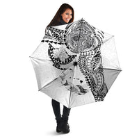 Hawaiian Manta Ray Tribal Umbrella Polynesian Art Motifs White Color