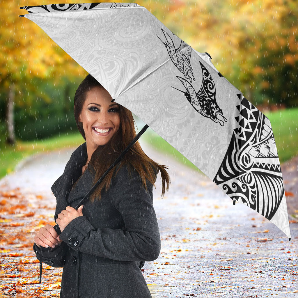 Hawaiian Manta Ray Tribal Umbrella Polynesian Art Motifs White Color