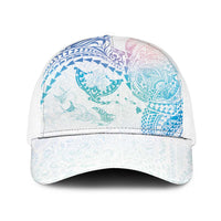 Hawaiian Manta Ray Tribal Baseball Net Cap Polynesian Art Motifs Sweet Pastel