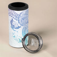 Hawaiian Manta Ray Tribal 4 in 1 Can Cooler Tumbler Polynesian Art Motifs Sweet Pastel