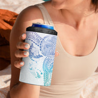 Hawaiian Manta Ray Tribal 4 in 1 Can Cooler Tumbler Polynesian Art Motifs Sweet Pastel