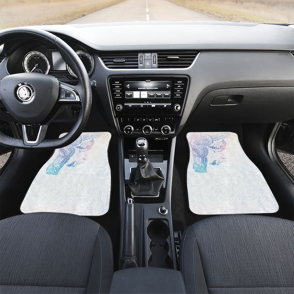 Hawaiian Manta Ray Tribal Car Mats Polynesian Art Motifs Sweet Pastel