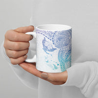 Hawaiian Manta Ray Tribal Ceramic Mug Polynesian Art Motifs Sweet Pastel
