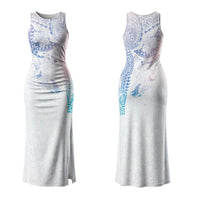 Hawaiian Manta Ray Tribal Couples Matching Tank Maxi Dress and Hawaiian Shirt Polynesian Art Motifs Sweet Pastel LT03 - Polynesian Pride