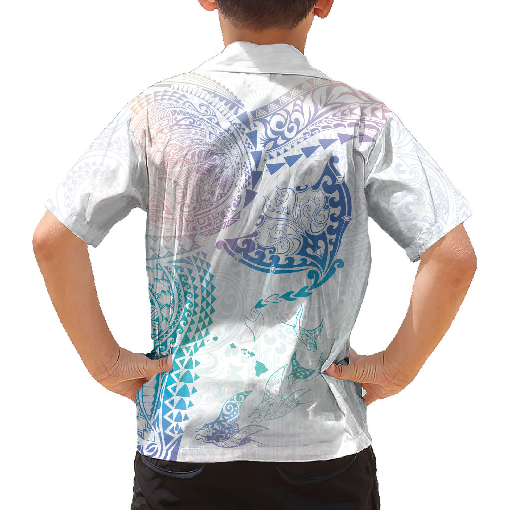 Hawaiian Manta Ray Tribal Family Matching Tank Maxi Dress and Hawaiian Shirt Polynesian Art Motifs Sweet Pastel