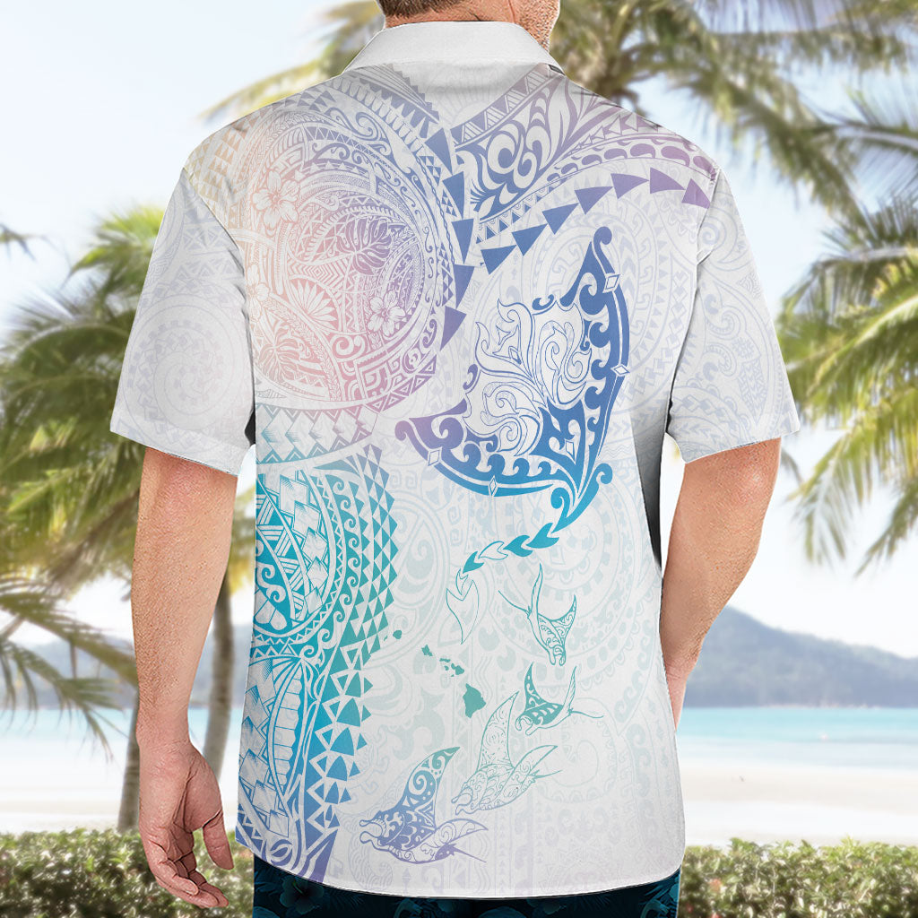 Hawaiian Manta Ray Tribal Hawaiian Shirt Polynesian Art Motifs Sweet Pastel