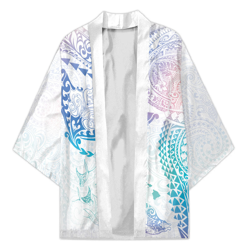 Hawaiian Manta Ray Tribal Kimono Polynesian Art Motifs Sweet Pastel
