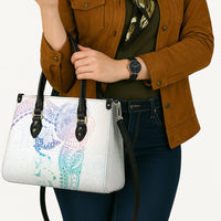 Hawaiian Manta Ray Tribal Leather Bag Polynesian Art Motifs Sweet Pastel