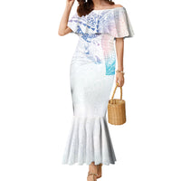 Hawaiian Manta Ray Tribal Mermaid Dress Polynesian Art Motifs Sweet Pastel
