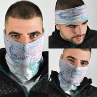 Hawaiian Manta Ray Tribal Neck Gaiter Polynesian Art Motifs Sweet Pastel