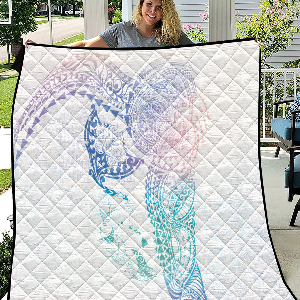 Hawaiian Manta Ray Tribal Quilt Polynesian Art Motifs Sweet Pastel LT03 Multicolor - Polynesian Pride