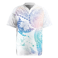 Hawaiian Manta Ray Tribal Rugby Jersey Polynesian Art Motifs Sweet Pastel