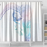 Hawaiian Manta Ray Tribal Shower Curtain Polynesian Art Motifs Sweet Pastel
