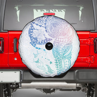 Hawaiian Manta Ray Tribal Spare Tire Cover Polynesian Art Motifs Sweet Pastel