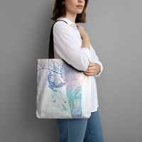 Hawaiian Manta Ray Tribal Tote Bag Polynesian Art Motifs Sweet Pastel