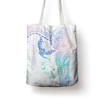 Hawaiian Manta Ray Tribal Tote Bag Polynesian Art Motifs Sweet Pastel