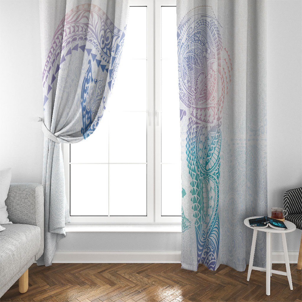 Hawaiian Manta Ray Tribal Window Curtain Polynesian Art Motifs Sweet Pastel