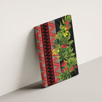 Maori Tukutuku Canvas Wall Art with Ferns Pohutukawa and Kowhai Tribal Moko Patterns