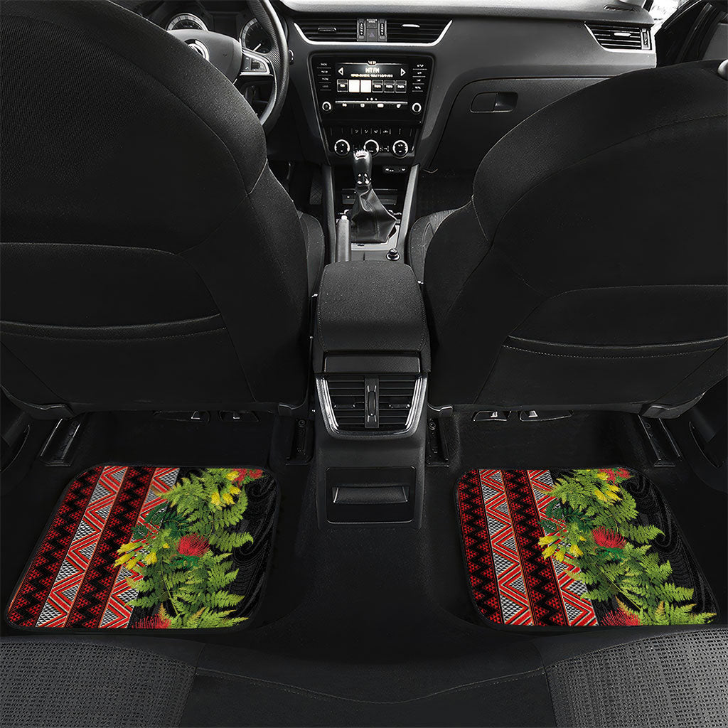 Maori Tukutuku Car Mats with Ferns Pohutukawa and Kowhai Tribal Moko Patterns