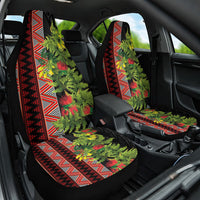 Maori Tukutuku Car Seat Cover with Ferns Pohutukawa and Kowhai Tribal Moko Patterns