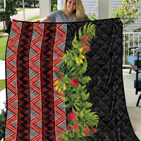 Maori Tukutuku Quilt with Ferns Pohutukawa and Kowhai Tribal Moko Patterns