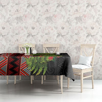 Maori Tukutuku Tablecloth with Ferns Pohutukawa and Kowhai Tribal Moko Patterns
