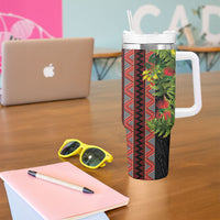 Maori Tukutuku Tumbler With Handle with Ferns Pohutukawa and Kowhai Tribal Moko Patterns