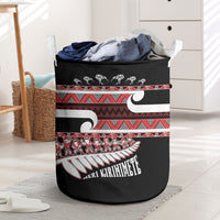 New Zealand Christmas Laundry Basket Funny Santa Claus Haka Dance with Tukutuku