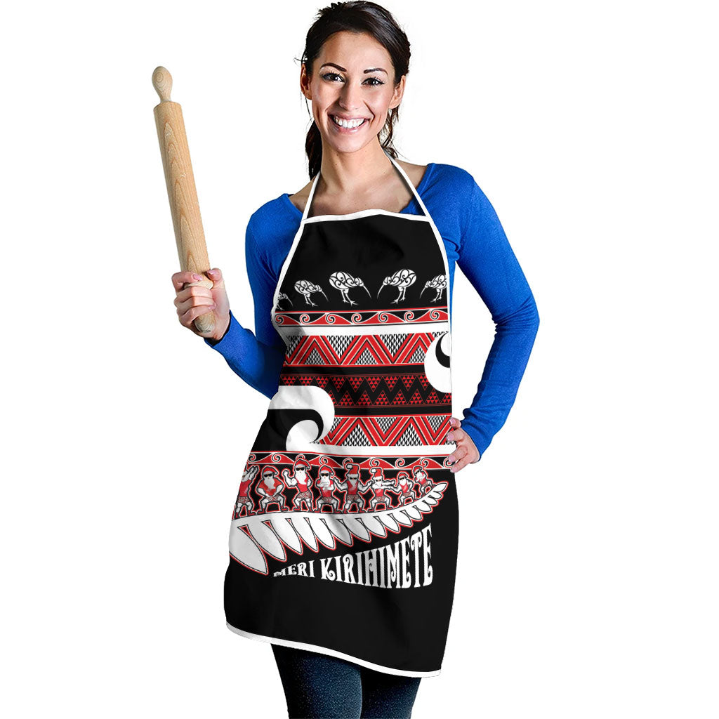 New Zealand Christmas Apron Funny Santa Claus Haka Dance with Tukutuku