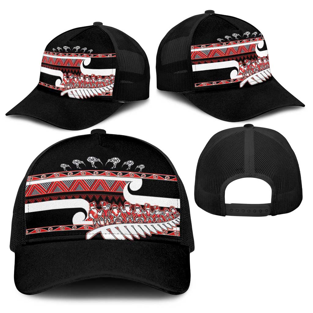 New Zealand Christmas Baseball Net Cap Funny Santa Claus Haka Dance with Tukutuku
