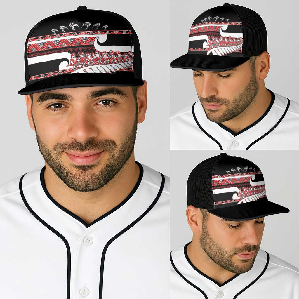 New Zealand Christmas Baseball Net Cap Funny Santa Claus Haka Dance with Tukutuku