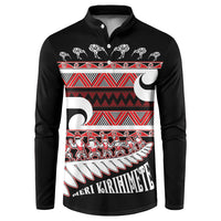 New Zealand Christmas Button Sweatshirt Funny Santa Claus Haka Dance with Tukutuku