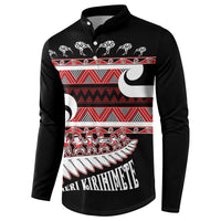 New Zealand Christmas Button Sweatshirt Funny Santa Claus Haka Dance with Tukutuku