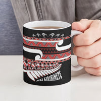 New Zealand Christmas Ceramic Mug Funny Santa Claus Haka Dance with Tukutuku