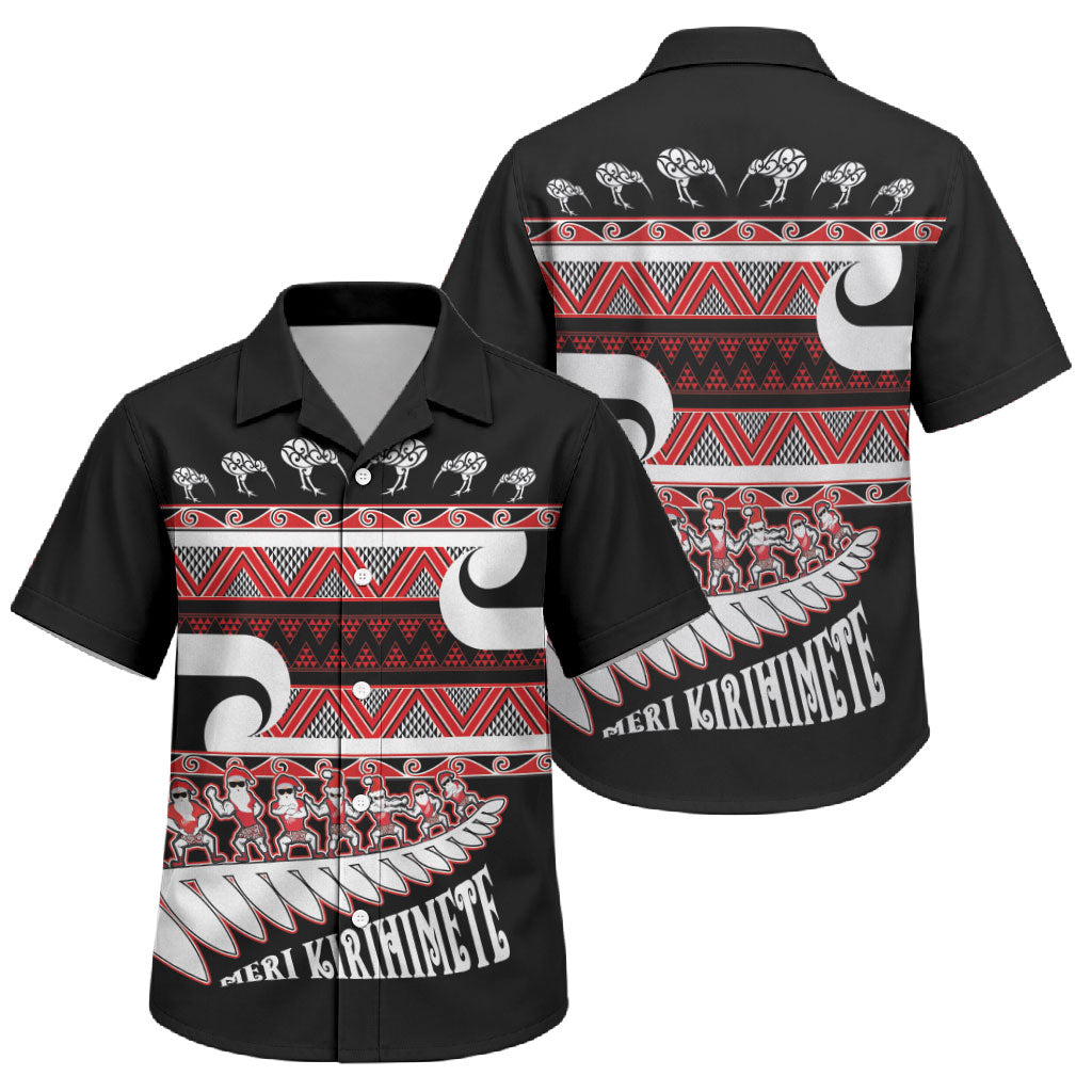 New Zealand Christmas Family Matching Puletasi and Hawaiian Shirt Funny Santa Claus Haka Dance with Tukutuku