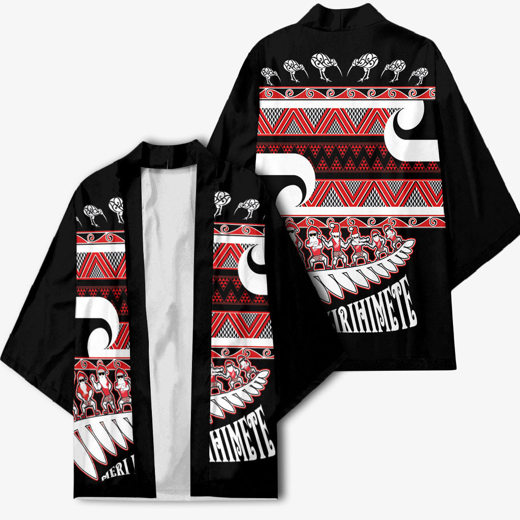 New Zealand Christmas Kimono Funny Santa Claus Haka Dance with Tukutuku