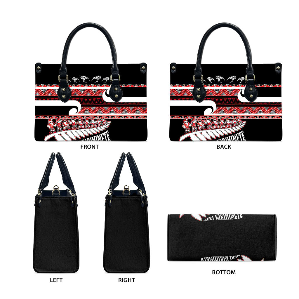 New Zealand Christmas Leather Bag Funny Santa Claus Haka Dance with Tukutuku