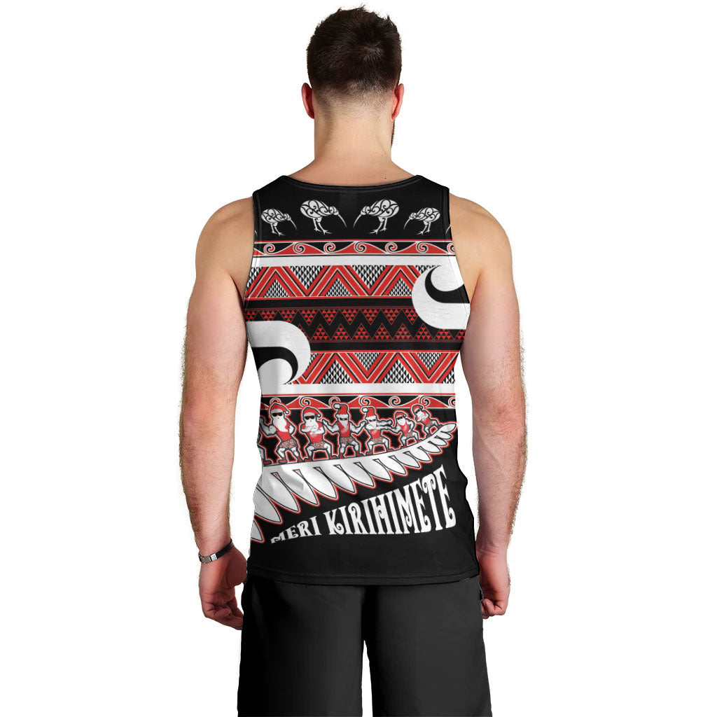 New Zealand Christmas Men Tank Top Funny Santa Claus Haka Dance with Tukutuku