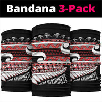 New Zealand Christmas Neck Gaiter Funny Santa Claus Haka Dance with Tukutuku