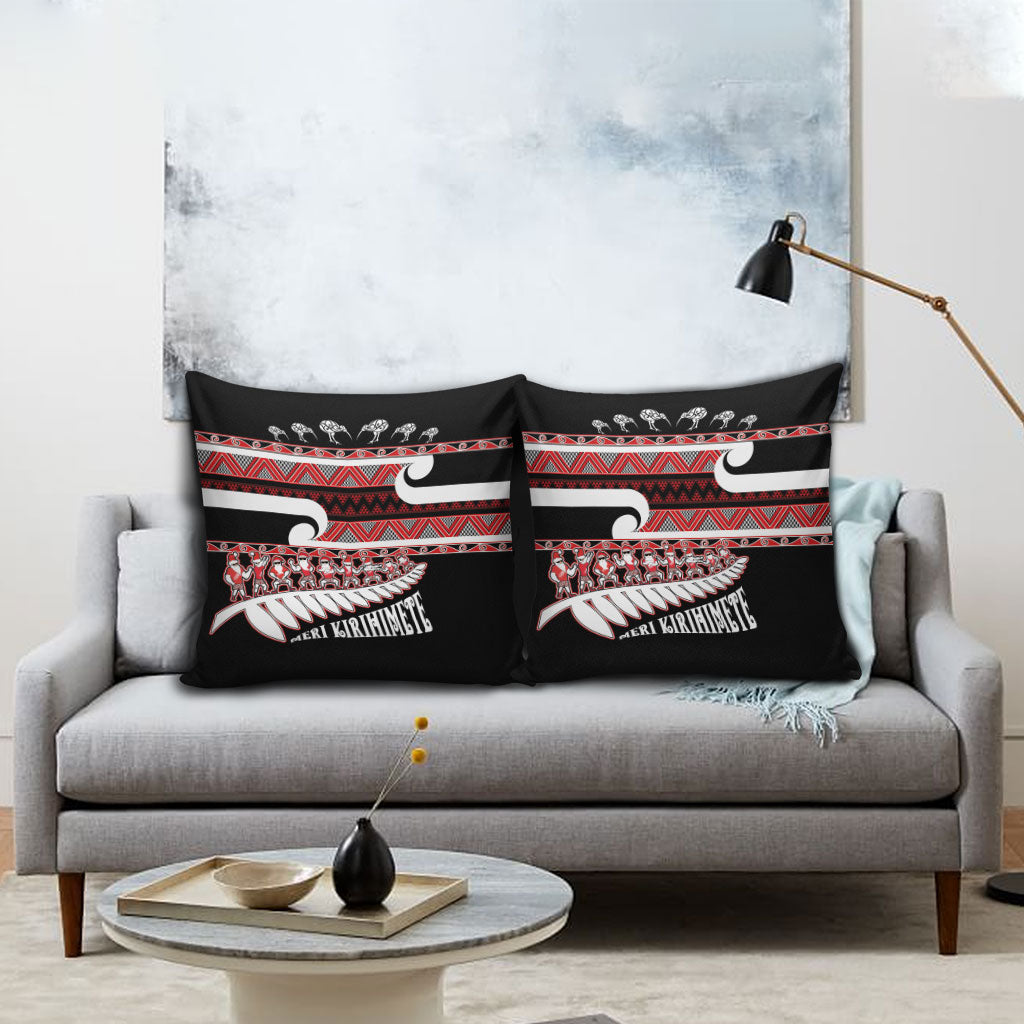 New Zealand Christmas Pillow Cover Funny Santa Claus Haka Dance with Tukutuku