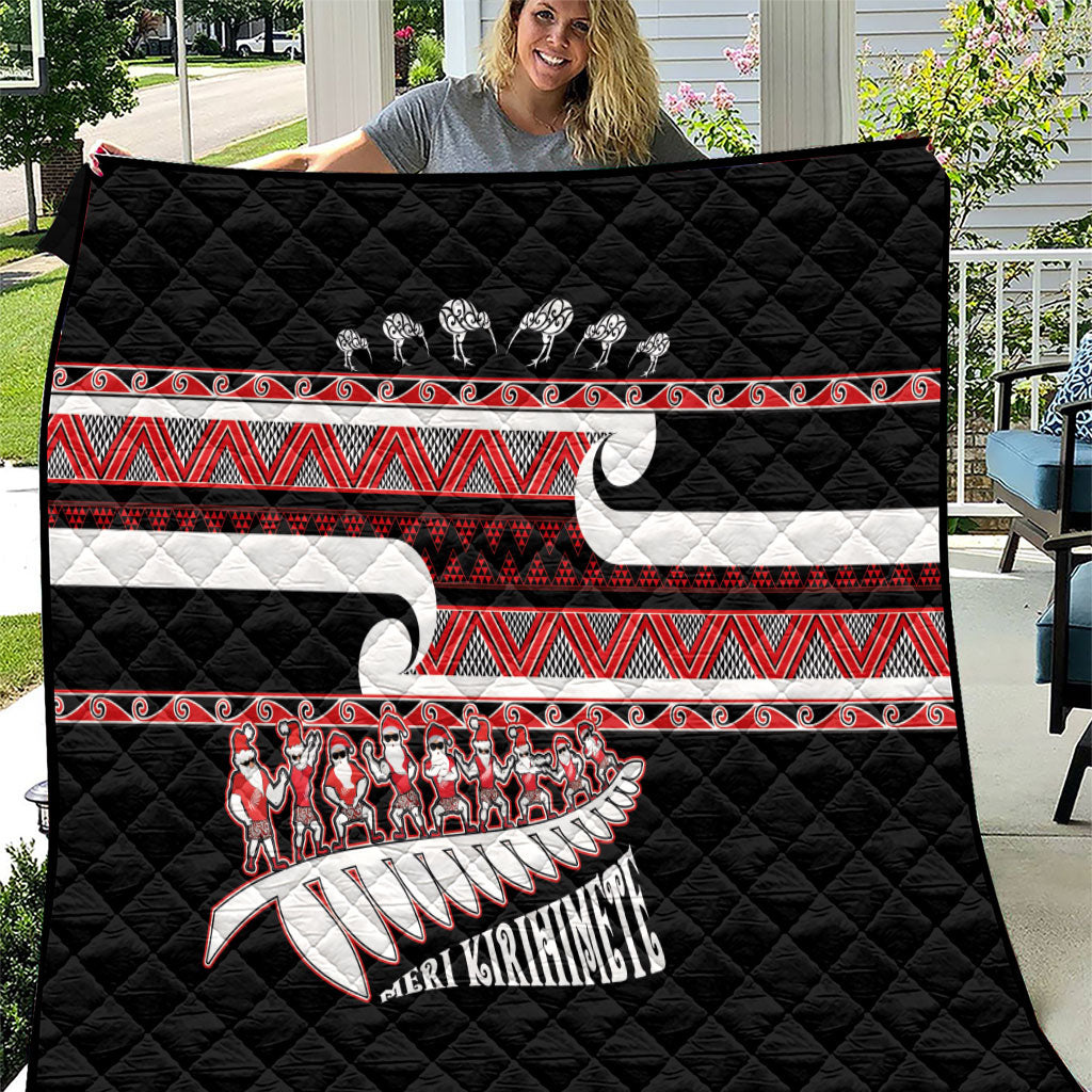 New Zealand Christmas Quilt Funny Santa Claus Haka Dance with Tukutuku
