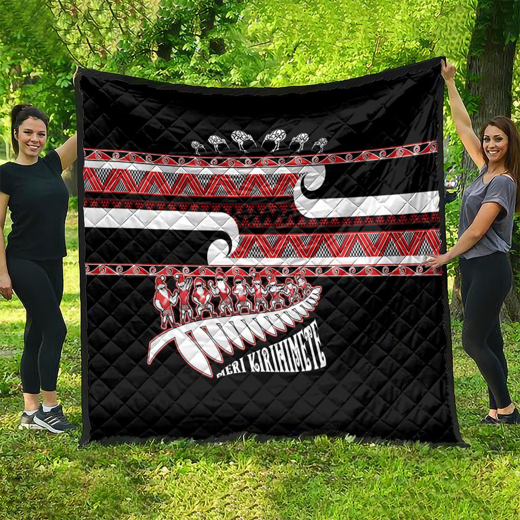 New Zealand Christmas Quilt Funny Santa Claus Haka Dance with Tukutuku