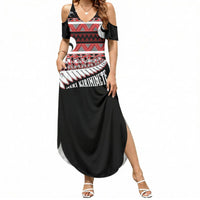 New Zealand Christmas Summer Maxi Dress Funny Santa Claus Haka Dance with Tukutuku