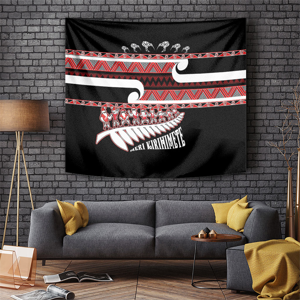 New Zealand Christmas Tapestry Funny Santa Claus Haka Dance with Tukutuku